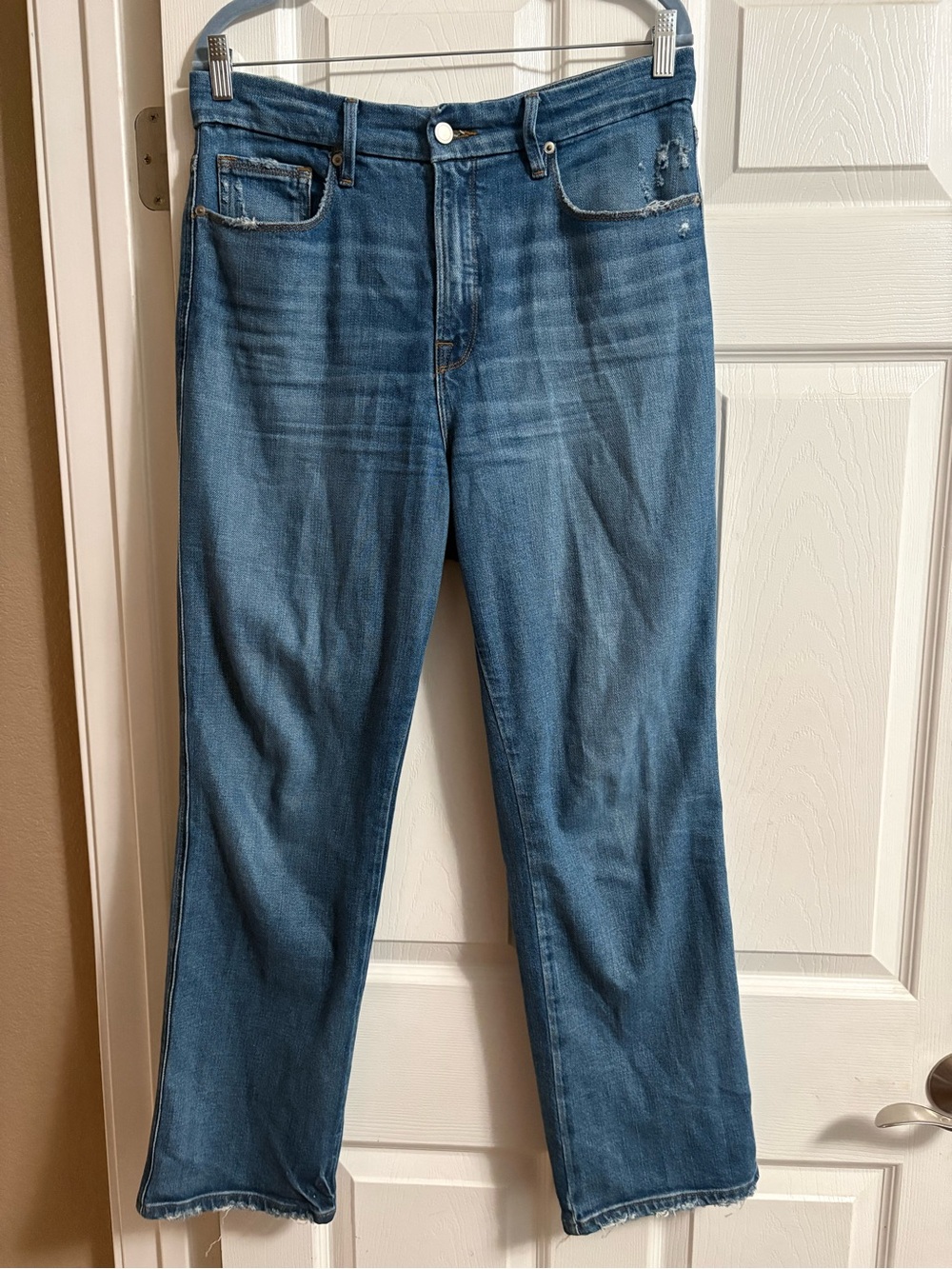 Good American Good Curve Straight Indigo high rise Stretch Denim Jeans 30